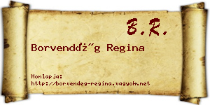 Borvendég Regina névjegykártya